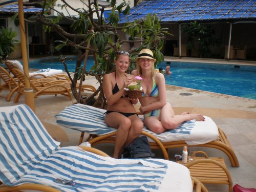 Sometimes even the most hard-working NGO girls need a bit of pool time. And coconuts.